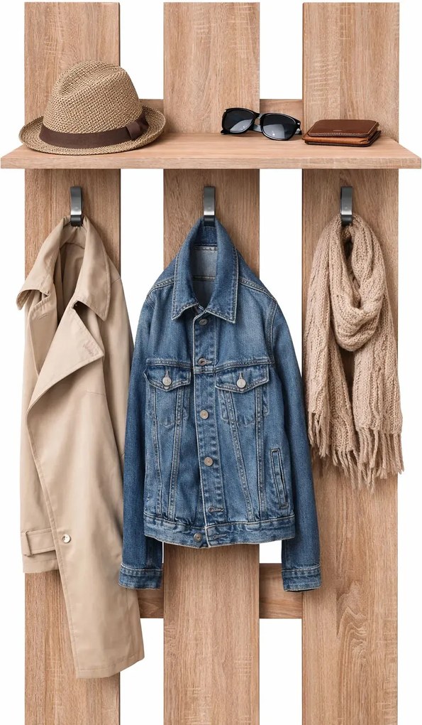 Wieszak ścienny do przedpokoju dąb sonoma P9-P53