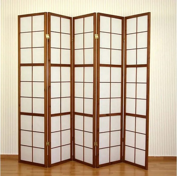 Parawan 220x175x2,2 cm brązowy Shoji