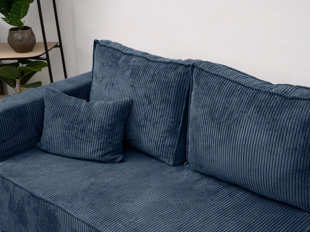 Rozkładana narożna sofa SMART COSARO granatowa, dwustronna + 2 poduszki GRATIS