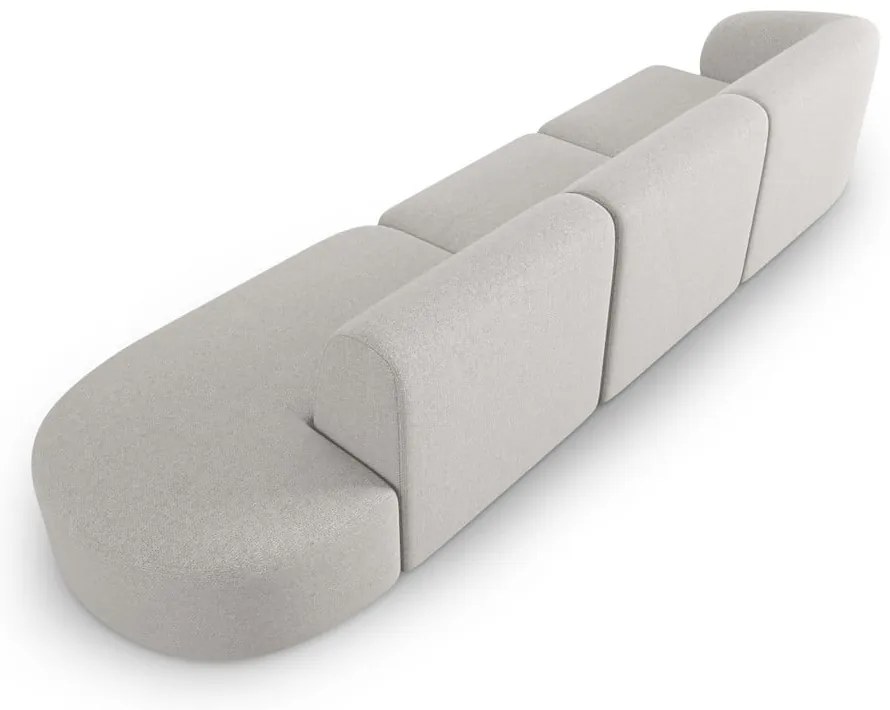 Jasnoszara sofa z tkaniny szenilowej lewostronna 311 cm Paolo – Milo Casa