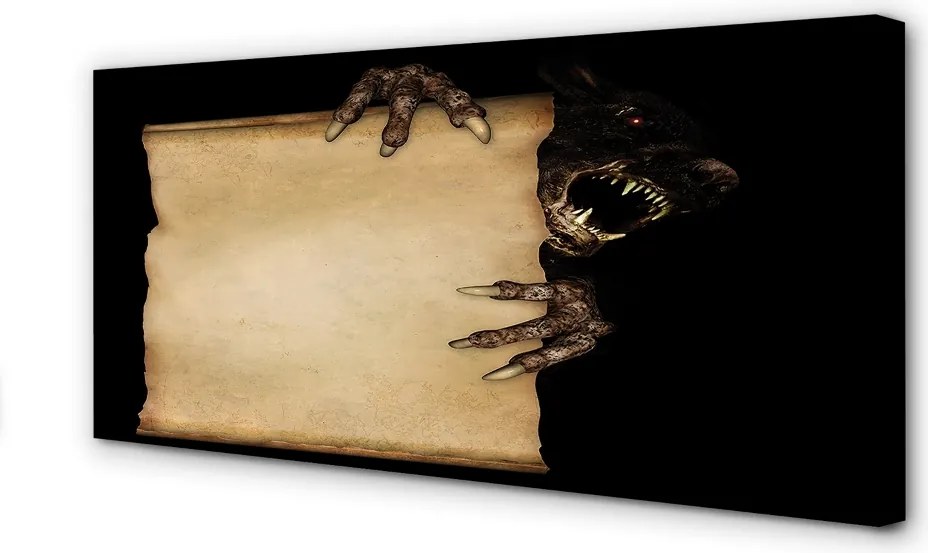 Obraz canvas na ścianę Kartka ze Straszną Postacią