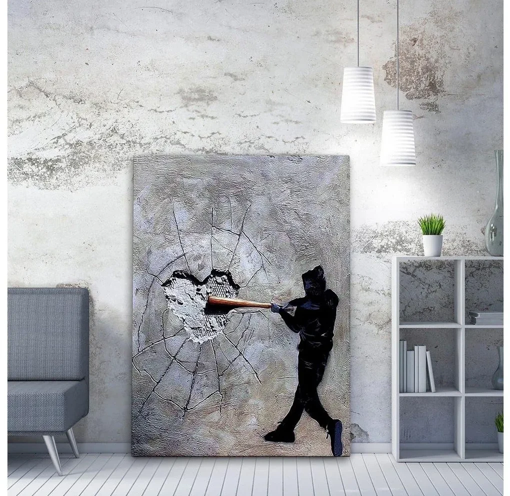 Obraz ścienny na płótnie 100x70 cm szaro-czarny