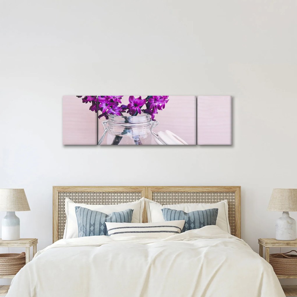 Obraz fioletowych kwiatów (170x50 cm)