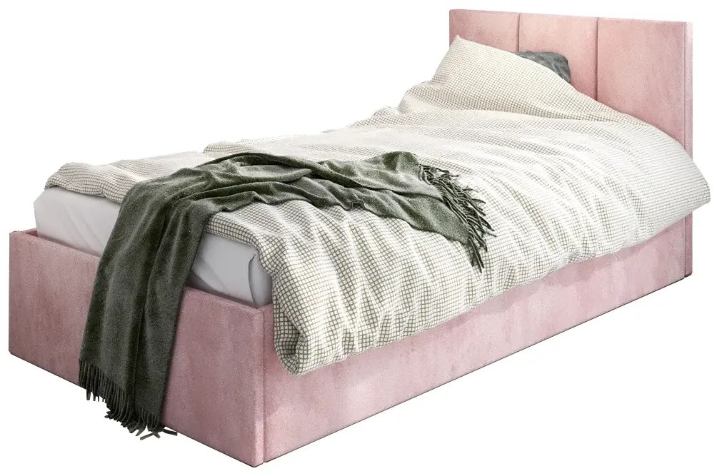 Różowe młodzieżowe łóżko z pojemnikiem W8-E68