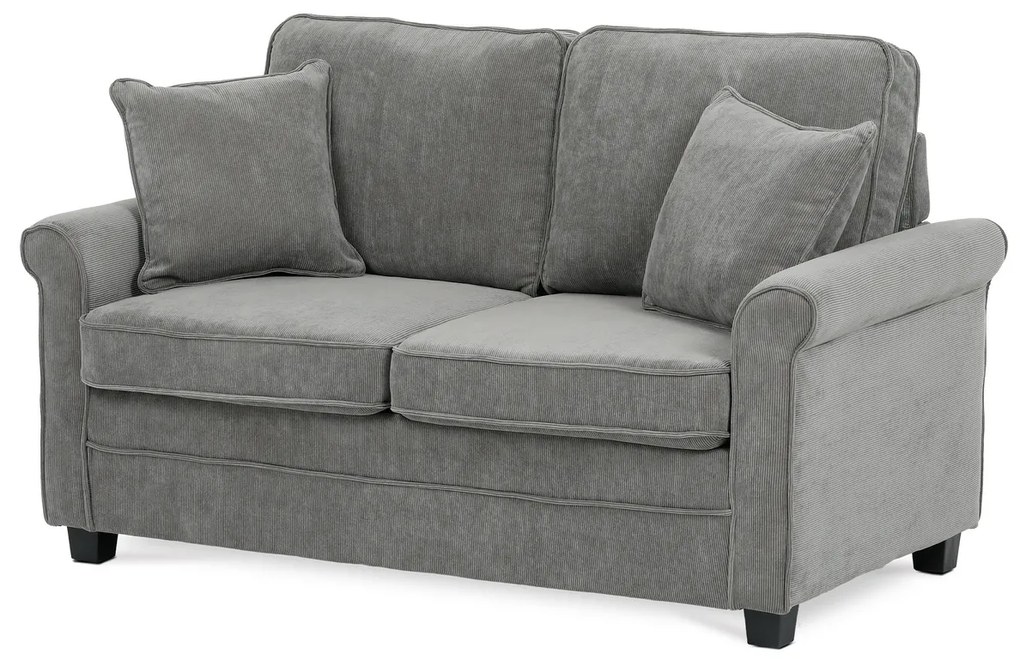 Dwuosobowa sofa ASB-4170 GREY2, manżestrowa, szara