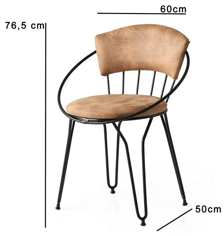 Zestaw krzeseł do jadalni Istanbul Beige and Black, 2 szt.