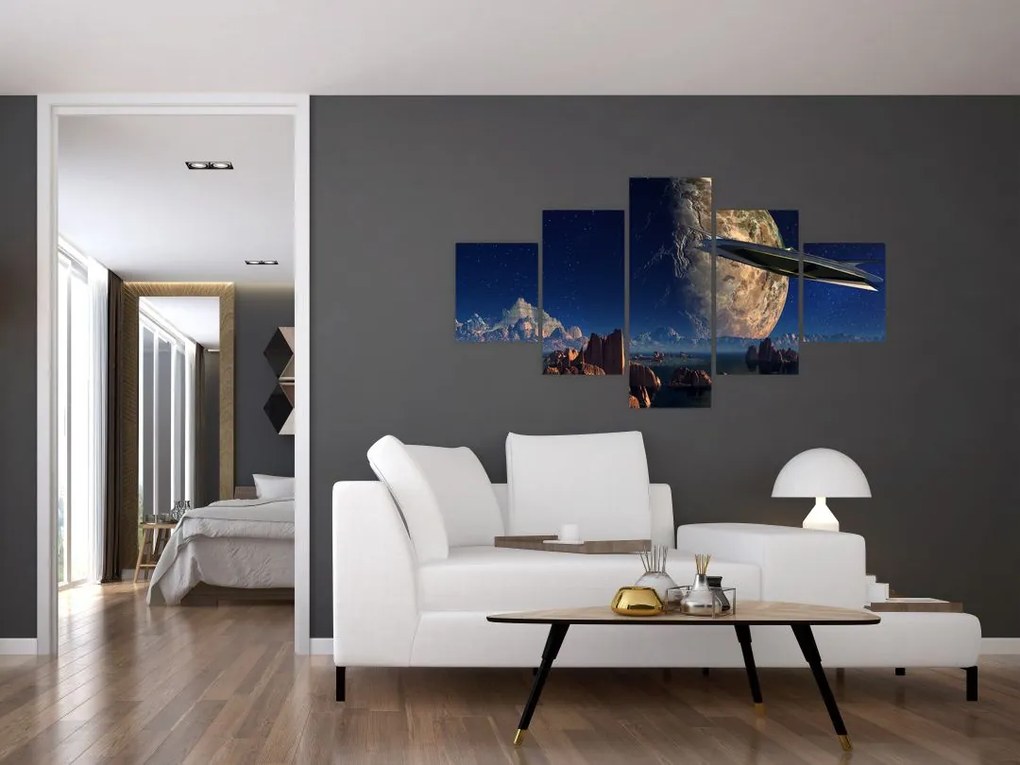 Obraz - Przybycie kosmitów (125x70 cm)