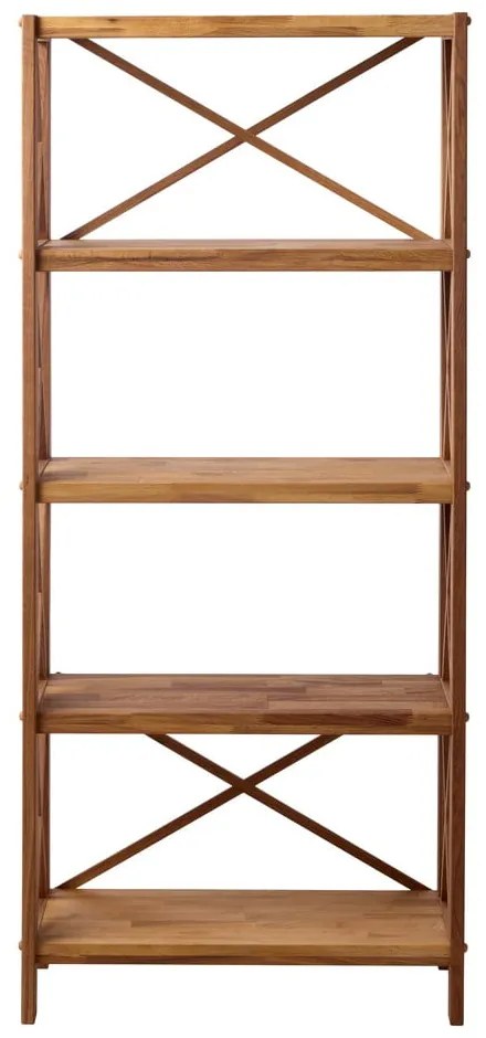 Regał z litego drewna dębowego w naturalnym kolorze 70x161 cm X-Shelf – Unique Furniture