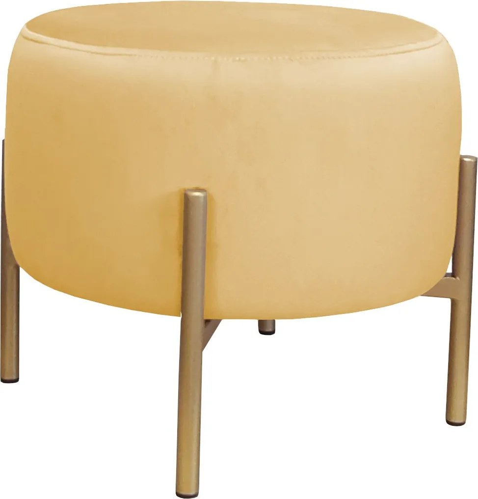 Pufa OLA loft ławka podnóżek metal : Kolor Stelaża - Złoty, Kolor tkaniny - VELVET - MG15, Typ tkaniny - Velvet