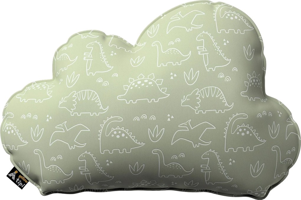 Poduszka Soft Cloud kolor zielony tkanina wzorzysta