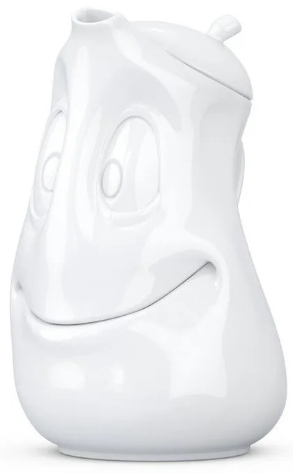 Biały roześmiany porcelanowy dzbanek do herbaty 58products, 1,2 l