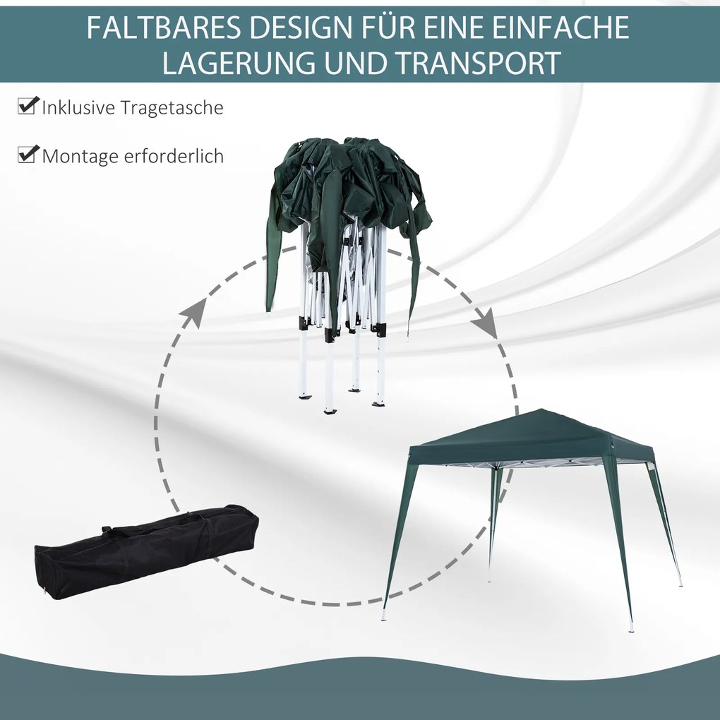 Outsunny Pawilon Ogrodowy Składany 3x3m Popup Ochrona UV Altana 24x24x25m Zielony | Aosom PL