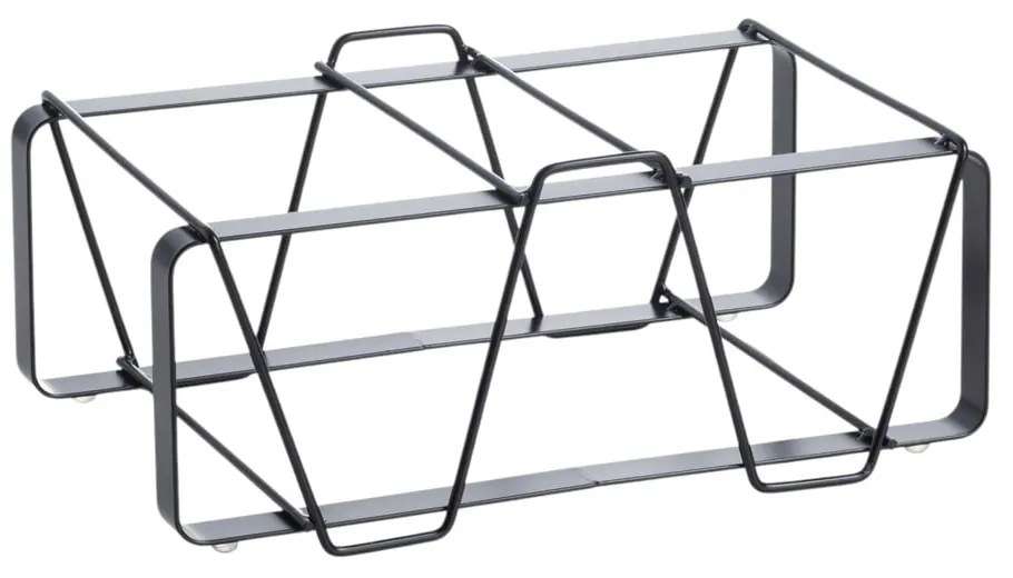 Czarny metalowy regał na wino liczba butelek 2 30x12x12 cm Cin – Tomasucci