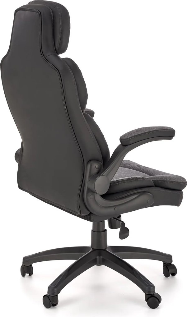 Szaro-czarny fotel gabinetowy Valerio Halmar