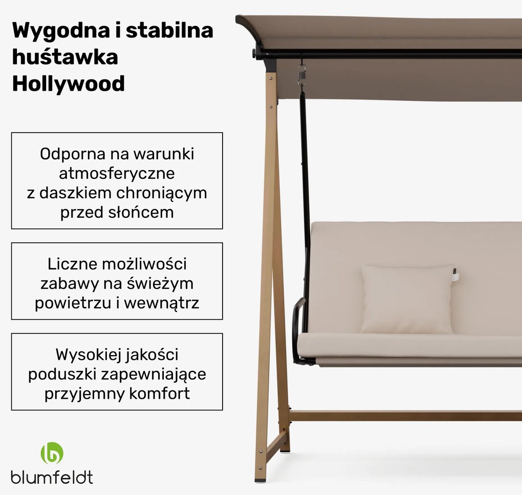 Blumfeldt ZenGrove Huśtawka ogrodowa w stylu Hollywood