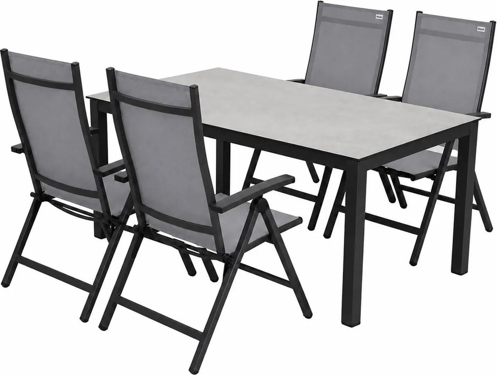 Doppler PICASO ACTIVE szary – ogrodowy zestaw aluminiowy 4+1