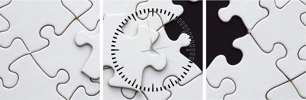 Obraz puzzli (z zegarem) (90x30 cm)