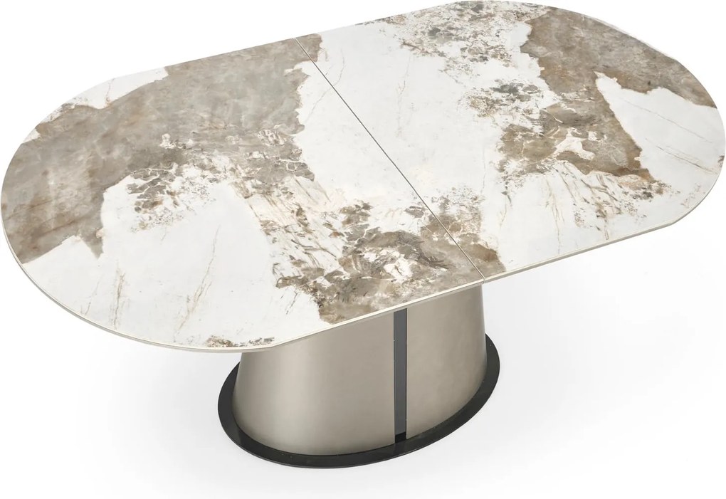 Stół Robinson z blatem w imitacji beżowego marmuru