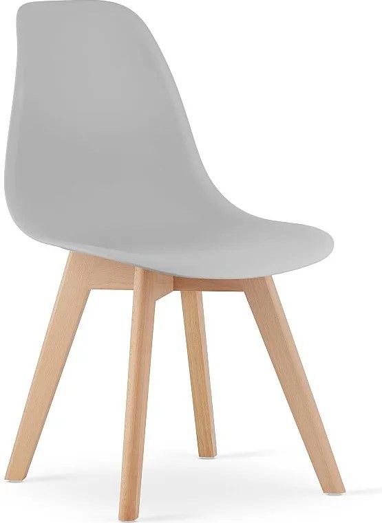 Krzesło Valora KITO ergonomiczne, szare, drewniane nogi do salonu