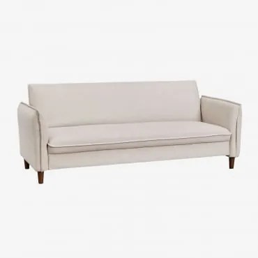 3-osobowa Rozkładana Sofa W Tkaninie Shung Tkaniny Beżowy Krem - Sklum
