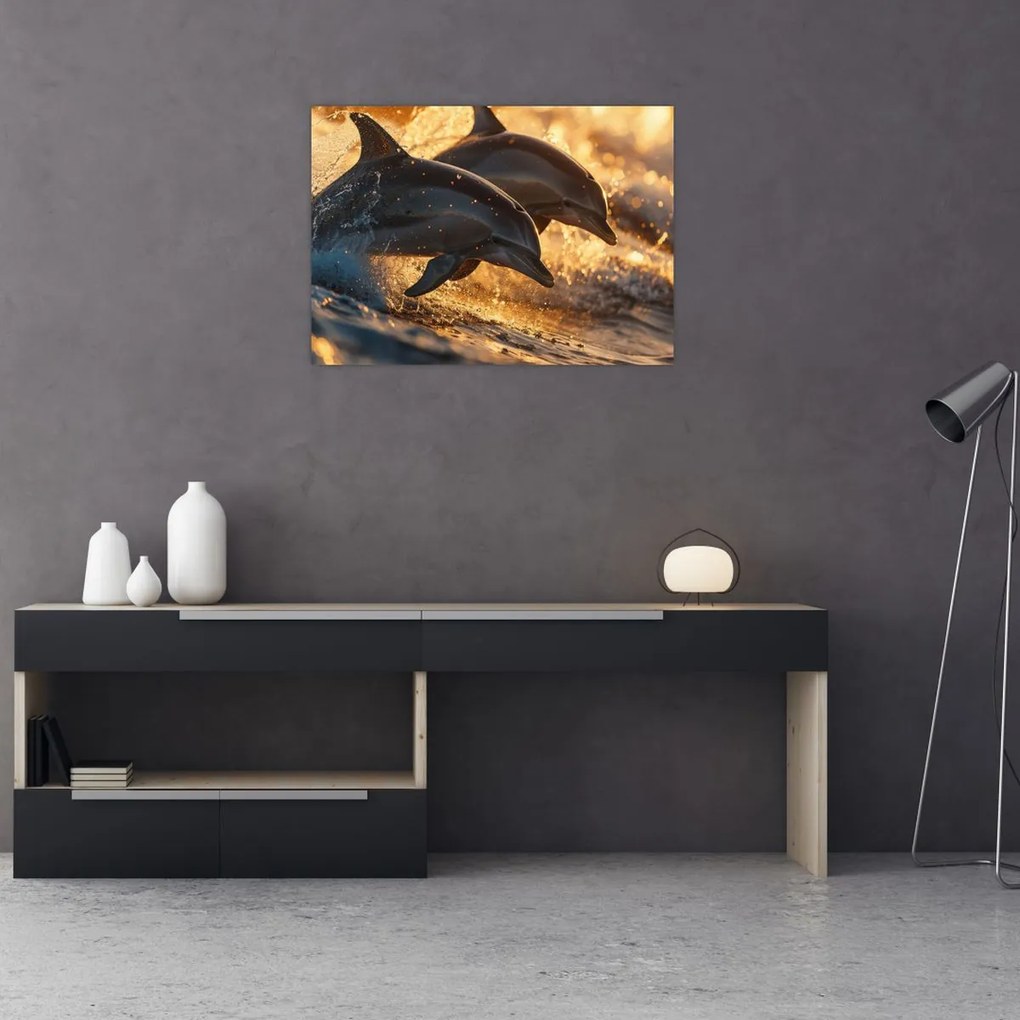 Obraz - Delfiny (70x50 cm)