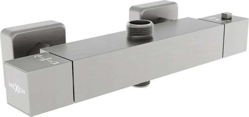 Mexen Cube termostatyczna bateria prysznicowa,  gun gray szczotkowany - 77250-66