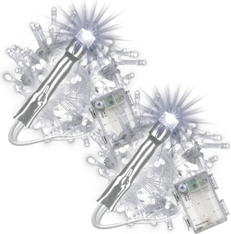 Zestaw świątecznych łańcuchów LED100 diod, zimna biel