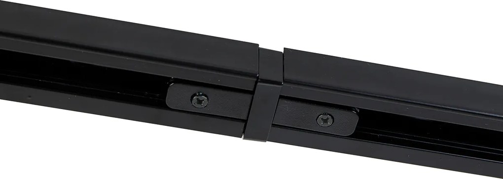 Nowoczesny system oświetlenia szynowego z 6 czarnymi reflektorami jednofazowymi 200 cm - Iconic Jeana