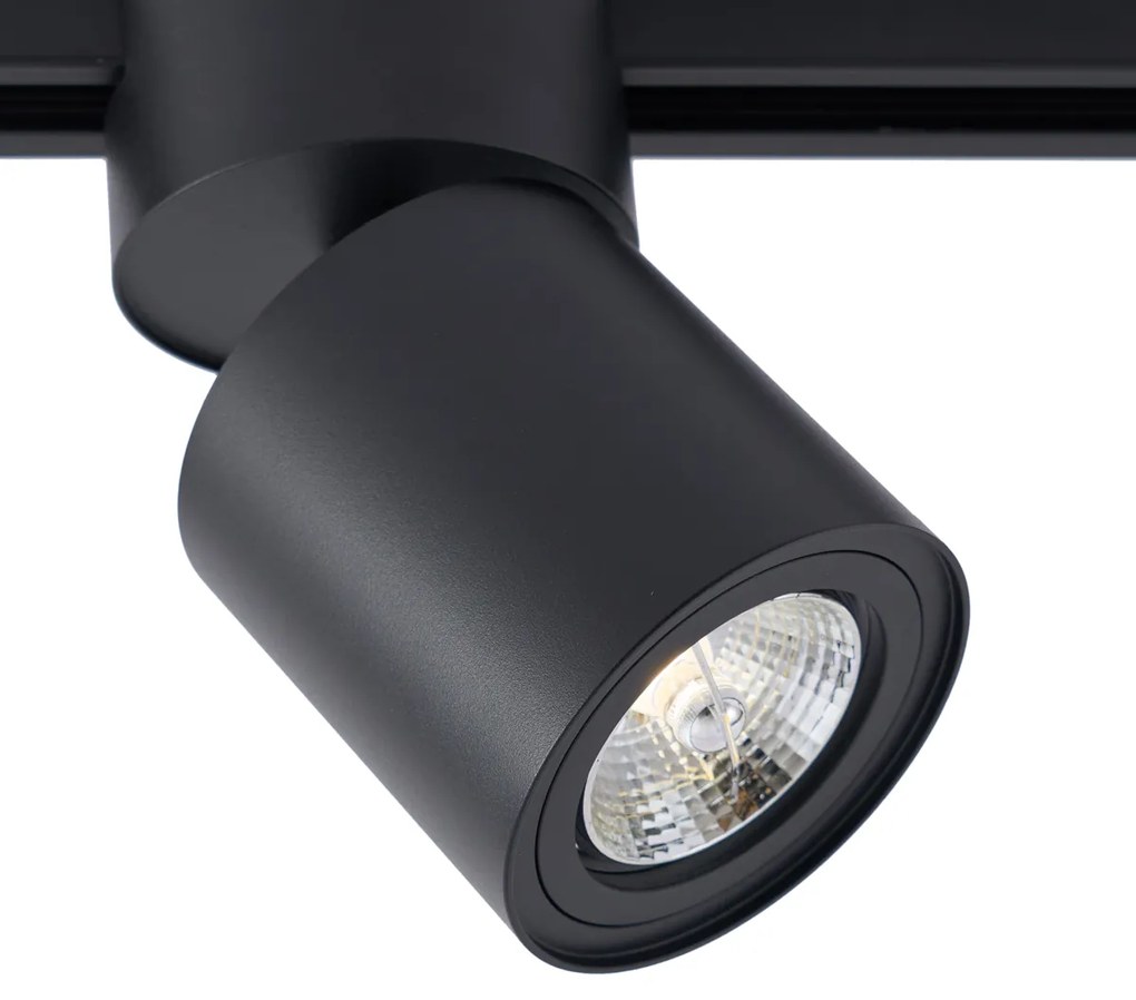 Nowoczesny czarny reflektor do 1-fazowego systemu szynowego GU10 70mm - Iconic Roto