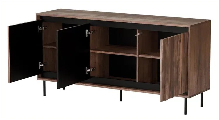 Orzechowa niska komoda na nóżkach D9-T19