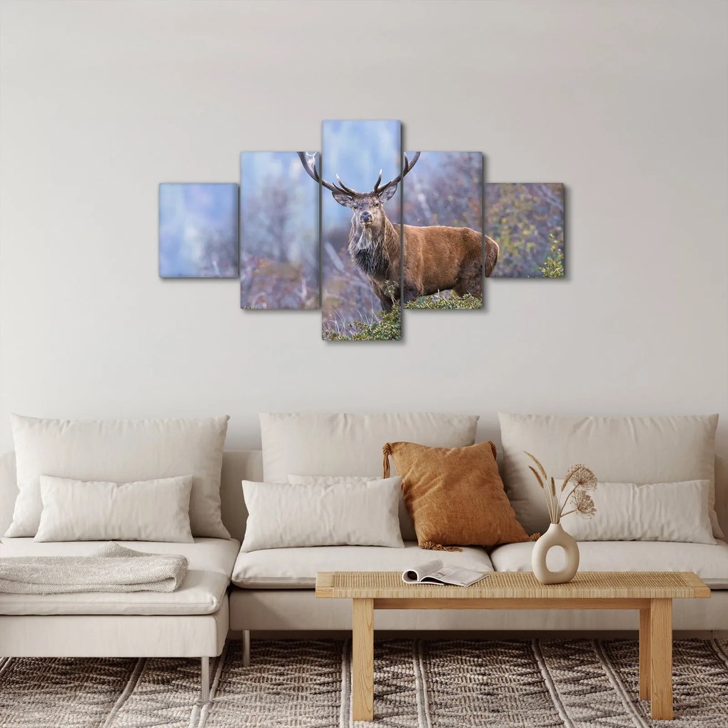 Obraz - Jeleń w krajobrazie (125x70 cm)