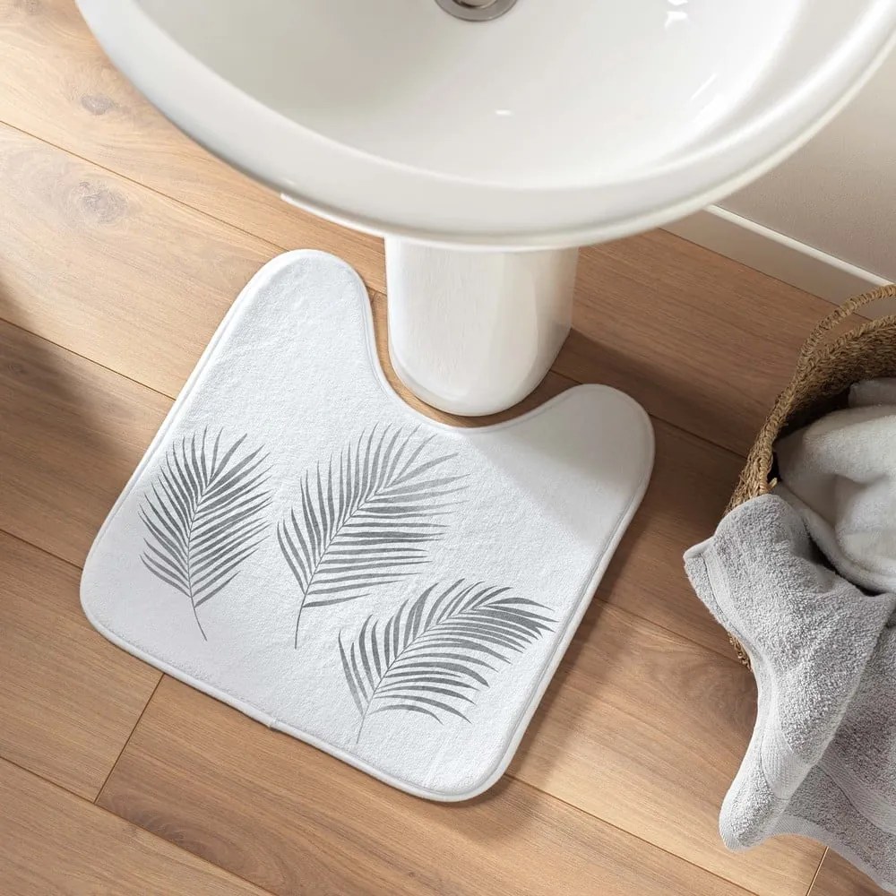 Dywanik łazienkowy do WC w biało-srebrnym kolorze 45x45 cm Orbella – douceur d'intérieur
