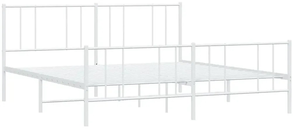 Białe metalowe łóżko małżeńskie 180x200 cm N4-T41