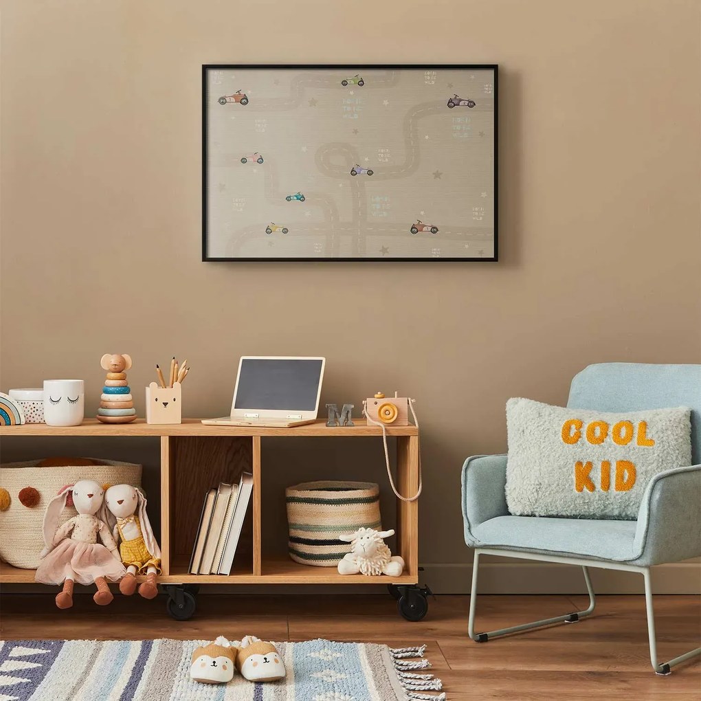 Plakat Wyścigowe autka 90x60 cm z ramą czarną bez marginesu ARTGEIST B