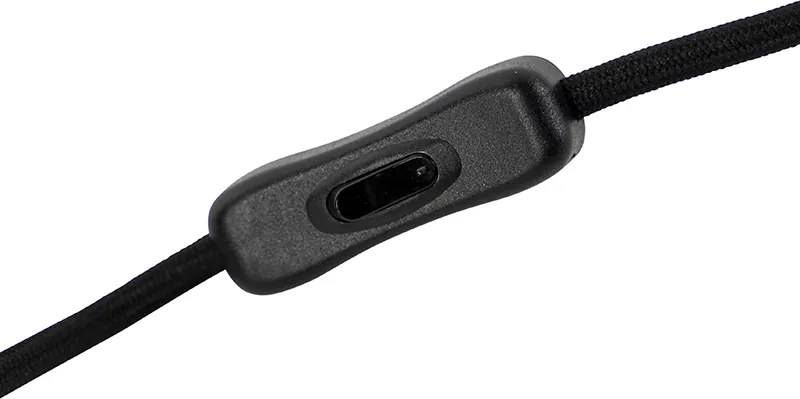 Lampa stołowa art deco czarna z przydymionym szkłem 45,5 cm - Pallon