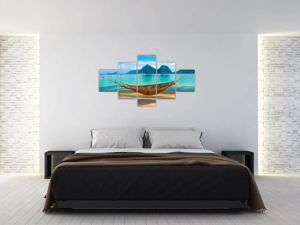 Obraz - Hamak na plaży (125x70 cm)