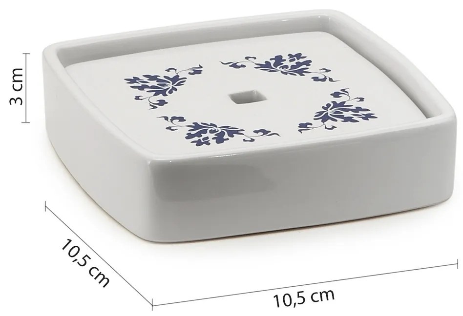 GEDY CX1189 Cixi Mydelniczka stojąca, porcelana, biały/niebieski