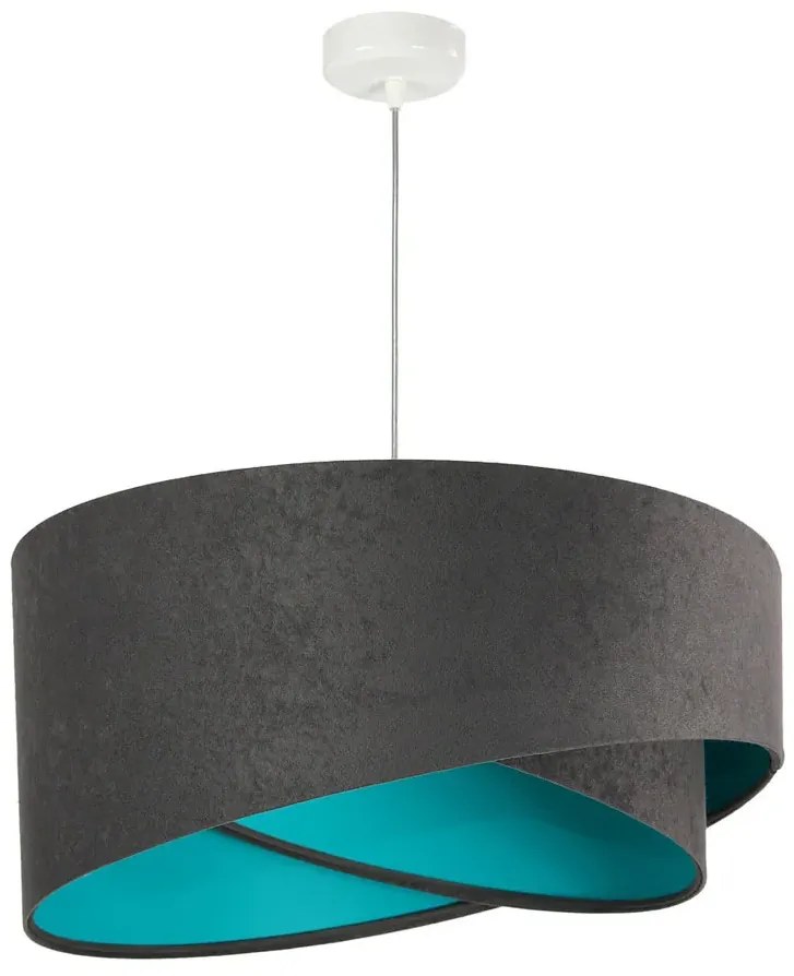 Grafitowo-turkusowa designerska lampa wisząca - 4X EX991 T2-W10