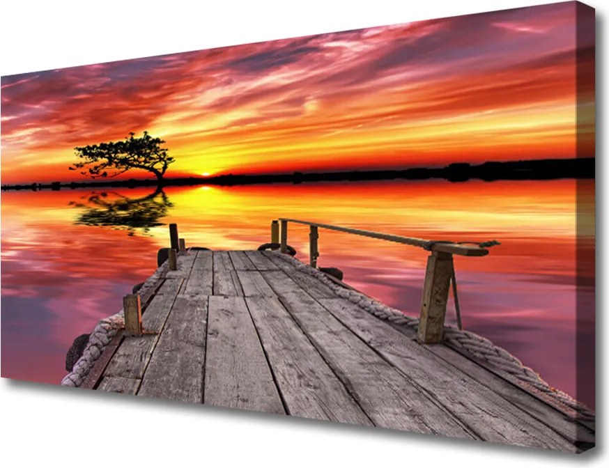 Obraz canvas Drewniane Molo nad Jeziorem