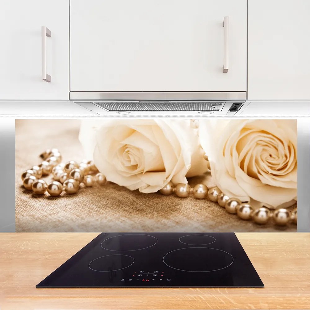 Panel Szklany do Kuchni Bukiet Czerwonych Róż