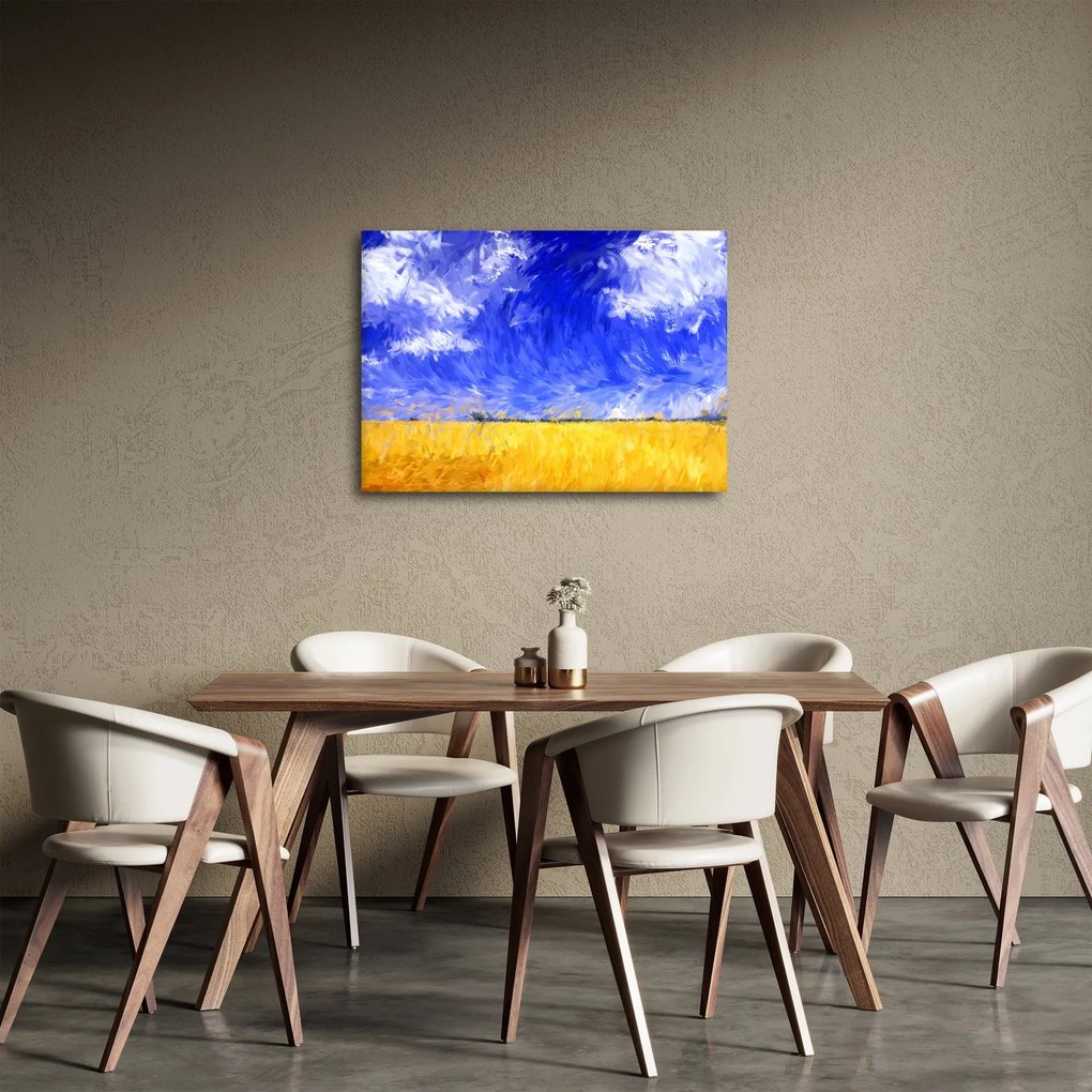 Obraz - Obraz olejny, Złote pole (70x50 cm)