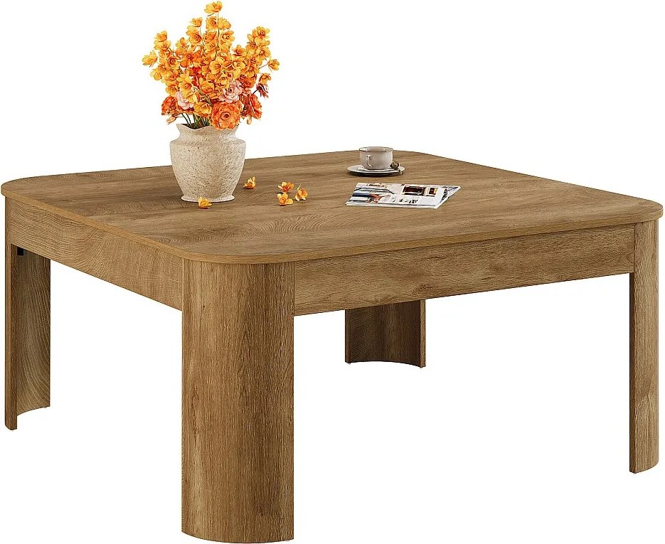 Kwadratowy stolik kawowy, 100 cm, prosty stolik centralny do salonu