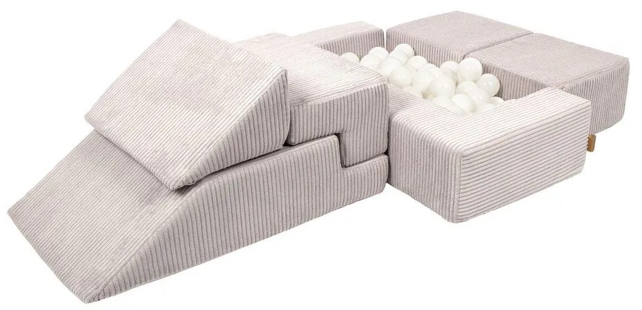 Kremowy sztruksowy piankowy plac zabaw 6 szt. wysokość 40 cm 100x35 cm Montessori – Meowbaby