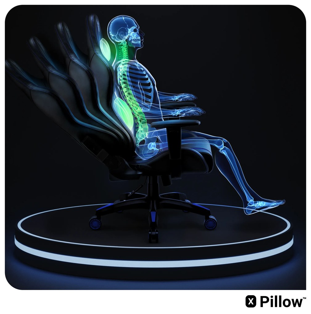 Fotel gamingowy Diablo X-One 2.0 Normal Size, czarno-niebieski