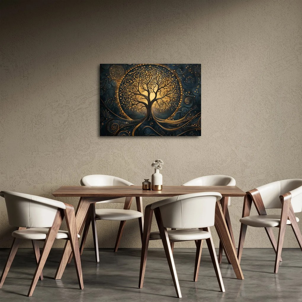 Obraz – Drzewo ze złotą aurą (70x50 cm)
