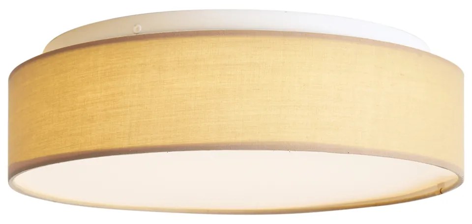 Inteligentna lampa sufitowa beżowa 35 cm z LED i pilotem - Flat Drum Nowoczesny Oswietlenie wewnetrzne