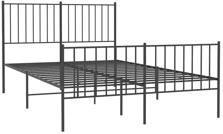 Czarne łóżko małżeńskie z metalu 160x200cm - Fiver