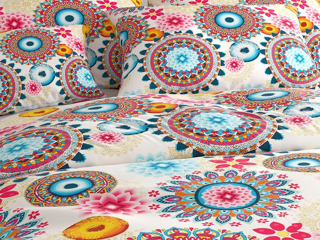 PrzytulneMieszkanie.pl PrzytulneMieszkanie.pl Pościel z mikrofibry GEOMANDALA kolorowa Rozmiar pościeli: 2 szt 70 x 90 cm | 200 x 220 cm