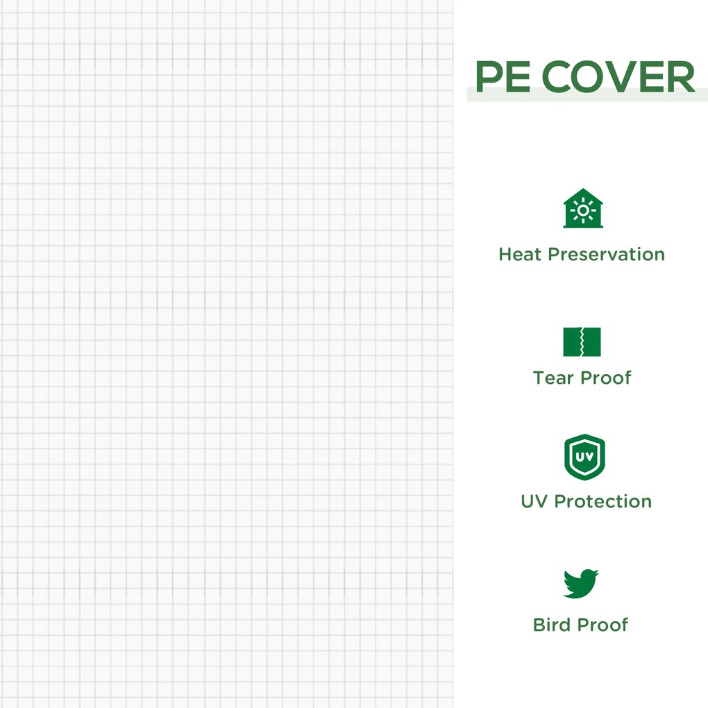 Outsunny Mini szklarnia tunelowa z 2 zamykanymi drzwiami suwakowymi wytrzymała folia i metalowa rama 18x1x1m Biały | Aosom PL