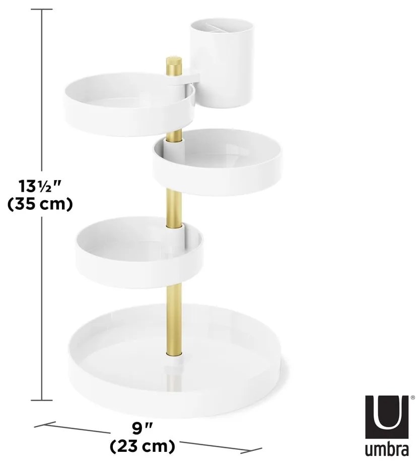 Biały plastikowy organizer łazienkowy Pirouette – Umbra